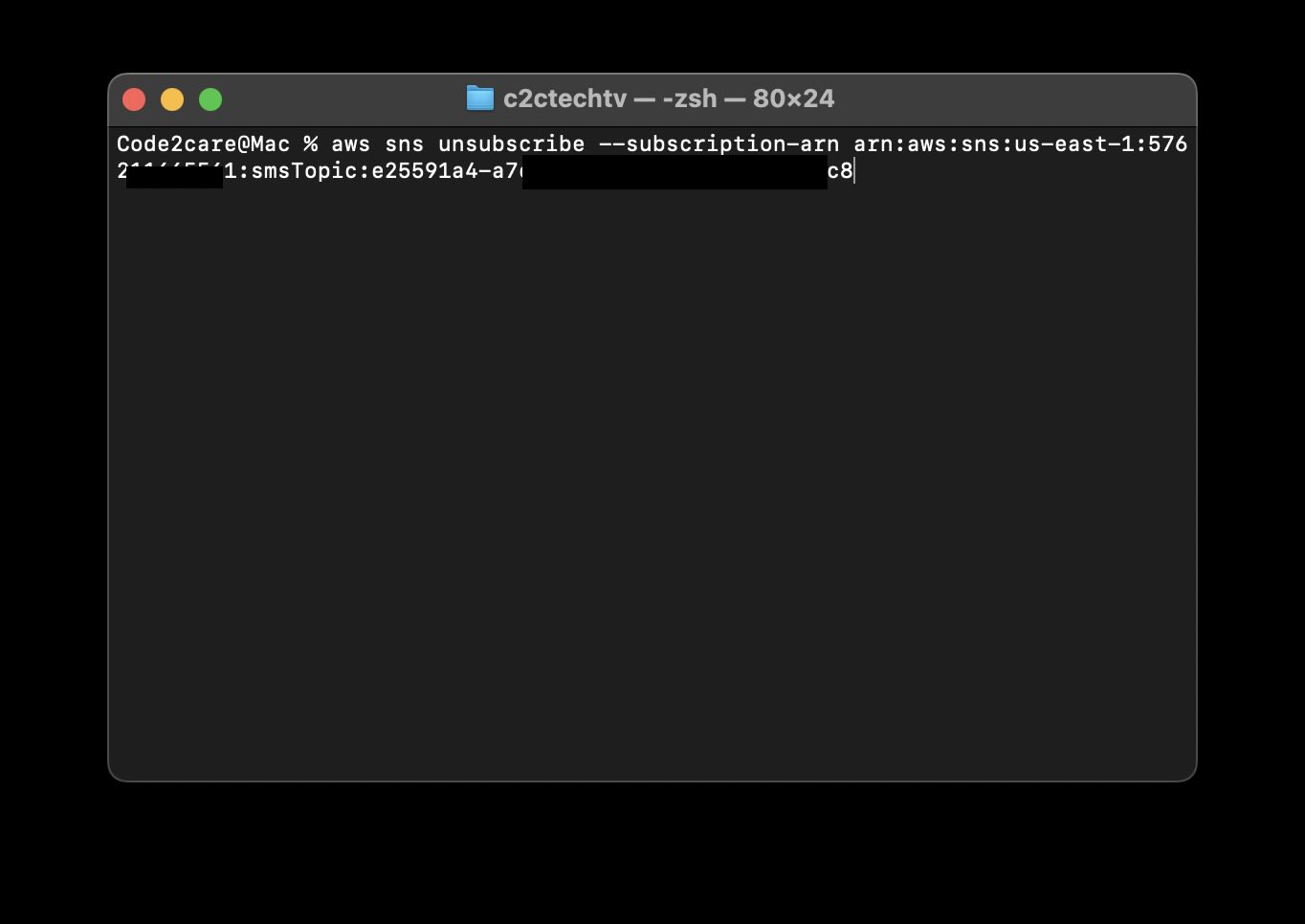 How to delete AWS SNS Subscription using CLI Code2care